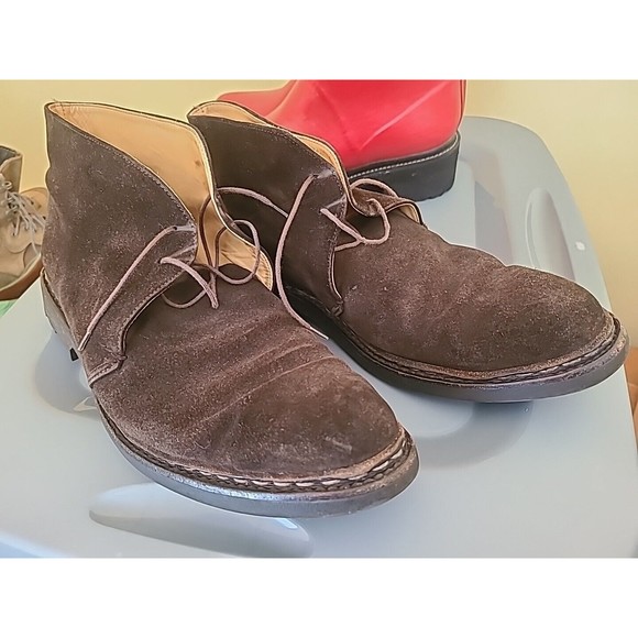 EUC $650 Heschung Dk Brown Suede Desert Chukka Dress Boots Mens Size 11 44 9.5 - Picture 1 of 10